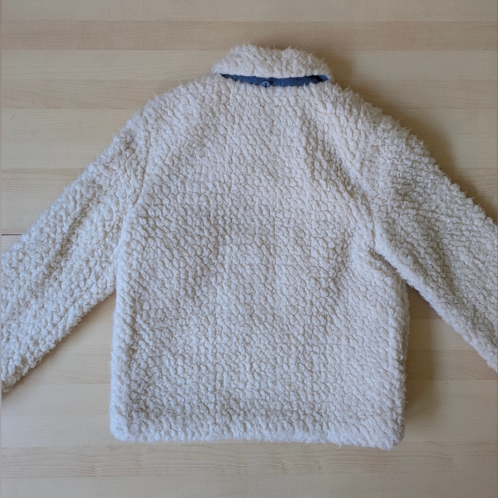 Juicy Couture Black label Medium Sherpa‎ White Bomber Jacket Gold Zipper - Picture 5 of 16